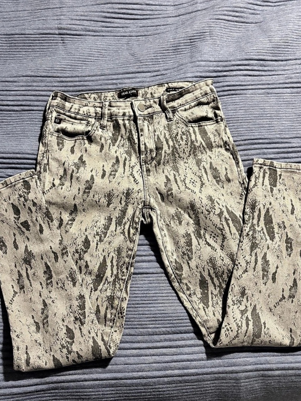 Dear John Skinny Abstract Jeans in Gray & White Waist 27 Like New